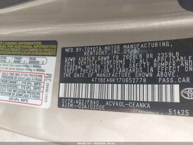 Toyota Camry Le