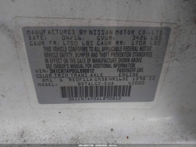 Nissan Versa 1.6 Sl