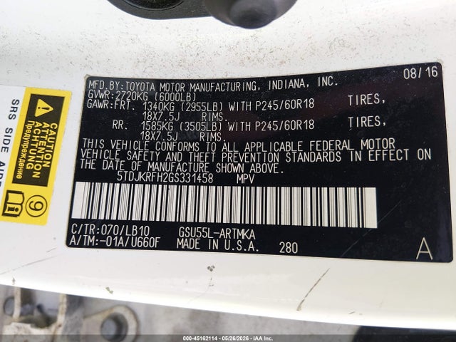 Toyota Highlander Xle V6