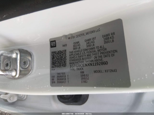 GMC Canyon 2wd  Short Box Elevation