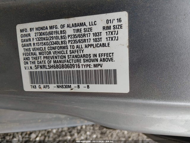 Honda Odyssey Ex-l