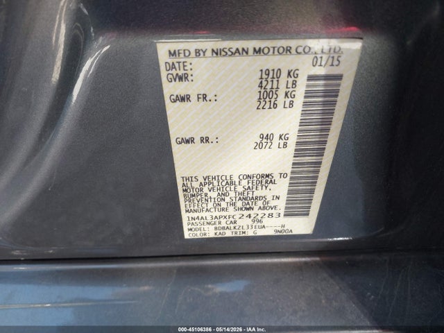 Nissan Altima 2.5 Sv