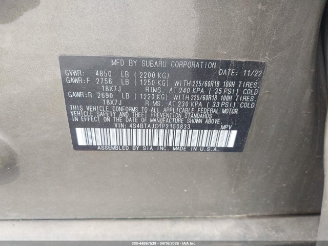 Subaru Outback Onyx Edition