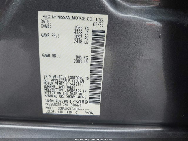 Nissan Altima Sv Fwd