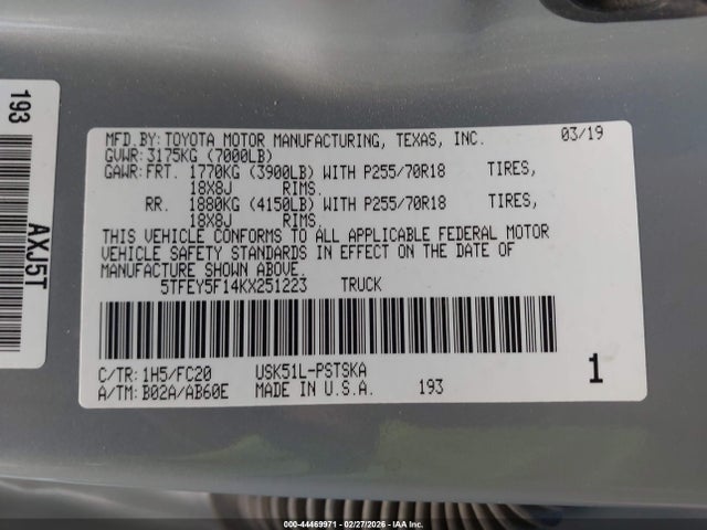 Toyota Tundra Sr5 5.7l V8