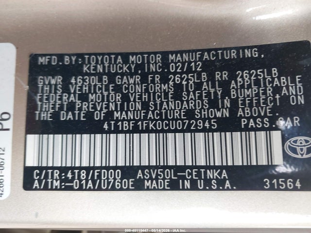 Toyota Camry Le
