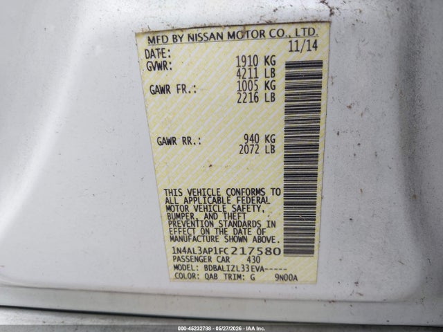 Nissan Altima 2.5 Sv
