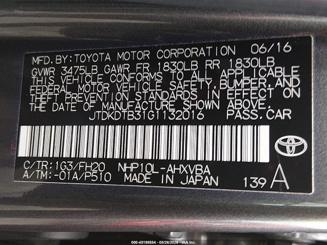 Toyota Prius c One