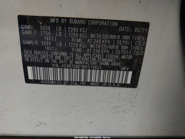 Subaru Outback Limited Xt