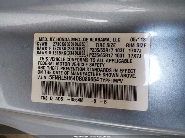 Honda Odyssey Ex-l