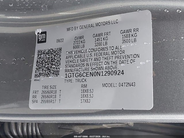 GMC Canyon 4wd  Short Box Elevation