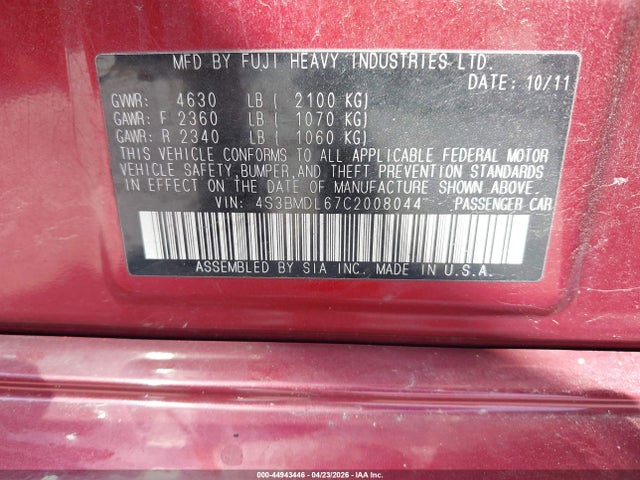Subaru Legacy 3.6r Limited