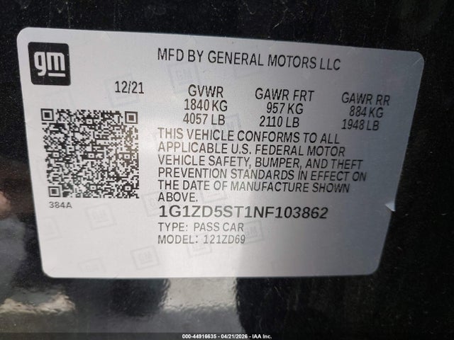 Chevrolet Malibu Fwd Lt