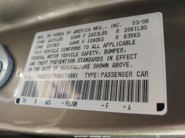 Honda Accord 2.4 Ex