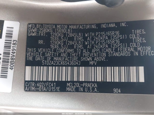 Toyota Sienna Le