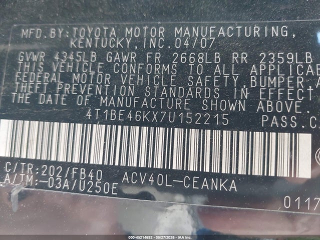 Toyota Camry Le