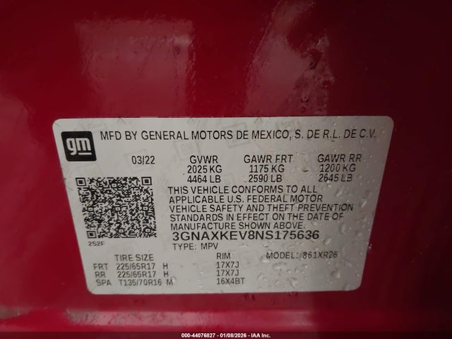 Chevrolet Equinox Fwd Lt