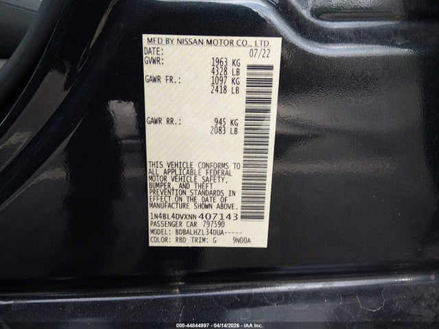 Nissan Altima Sv Fwd