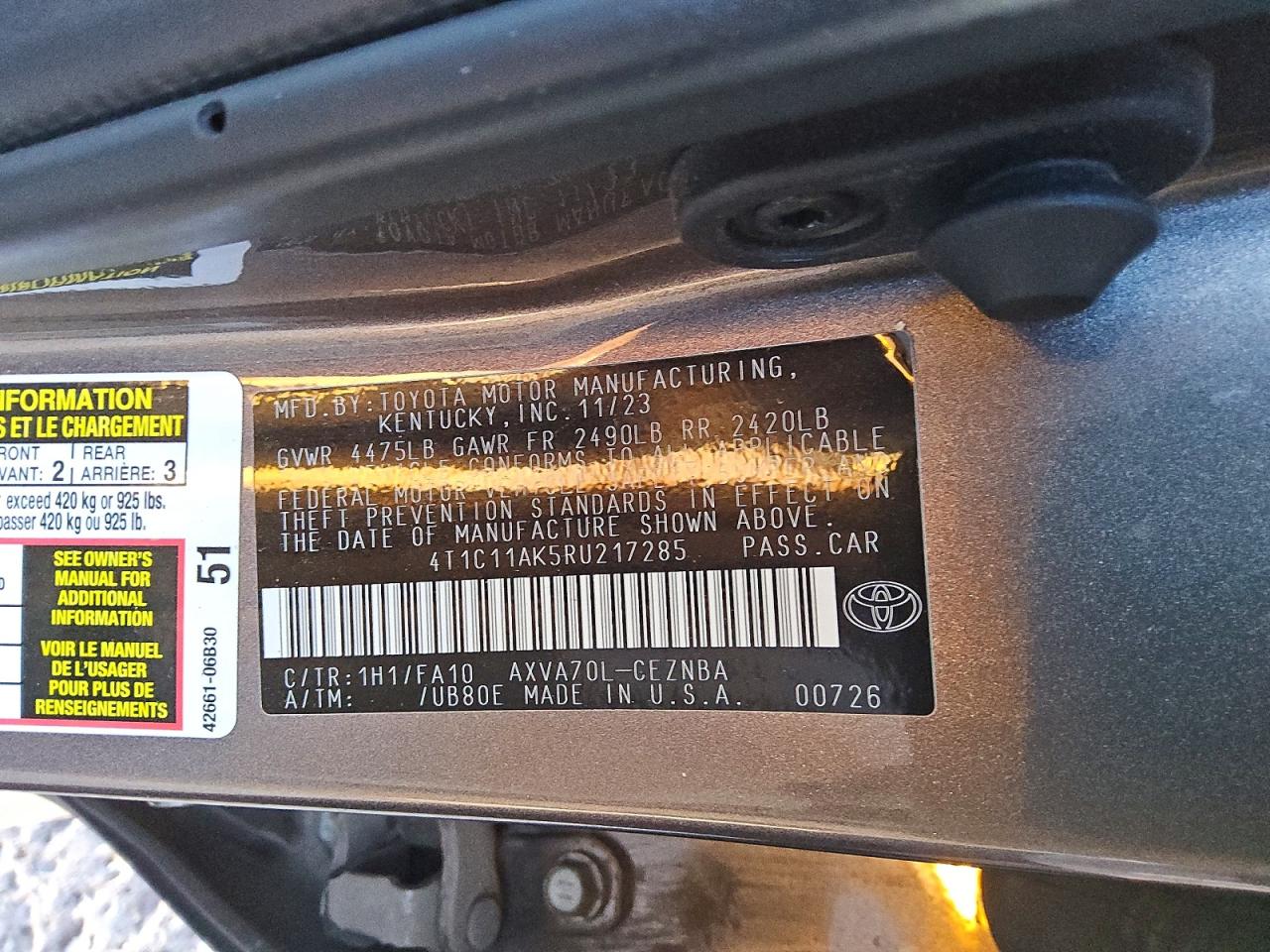 Toyota Camry Le