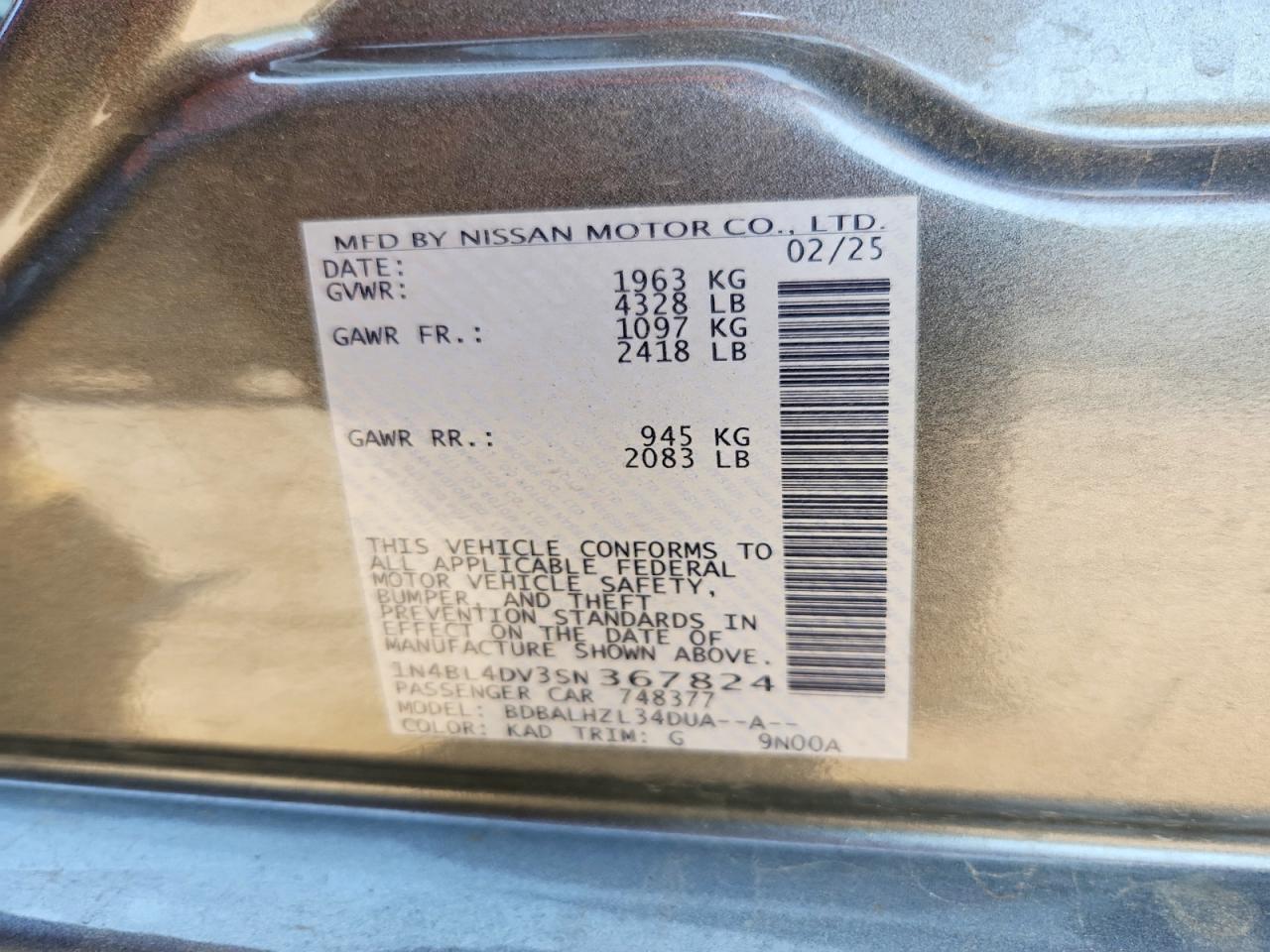Nissan Altima Sv