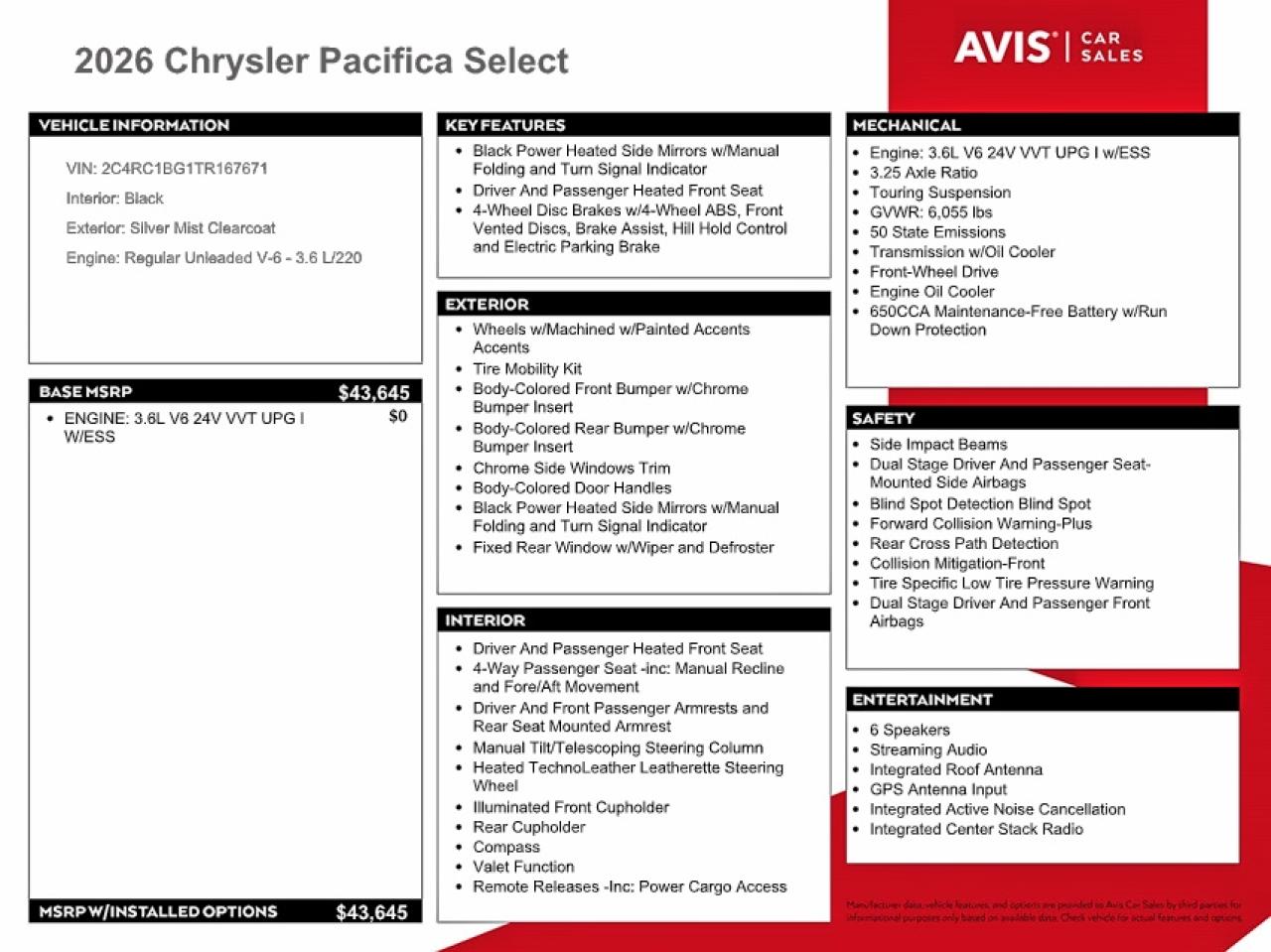 Chrysler Pacifica Select
