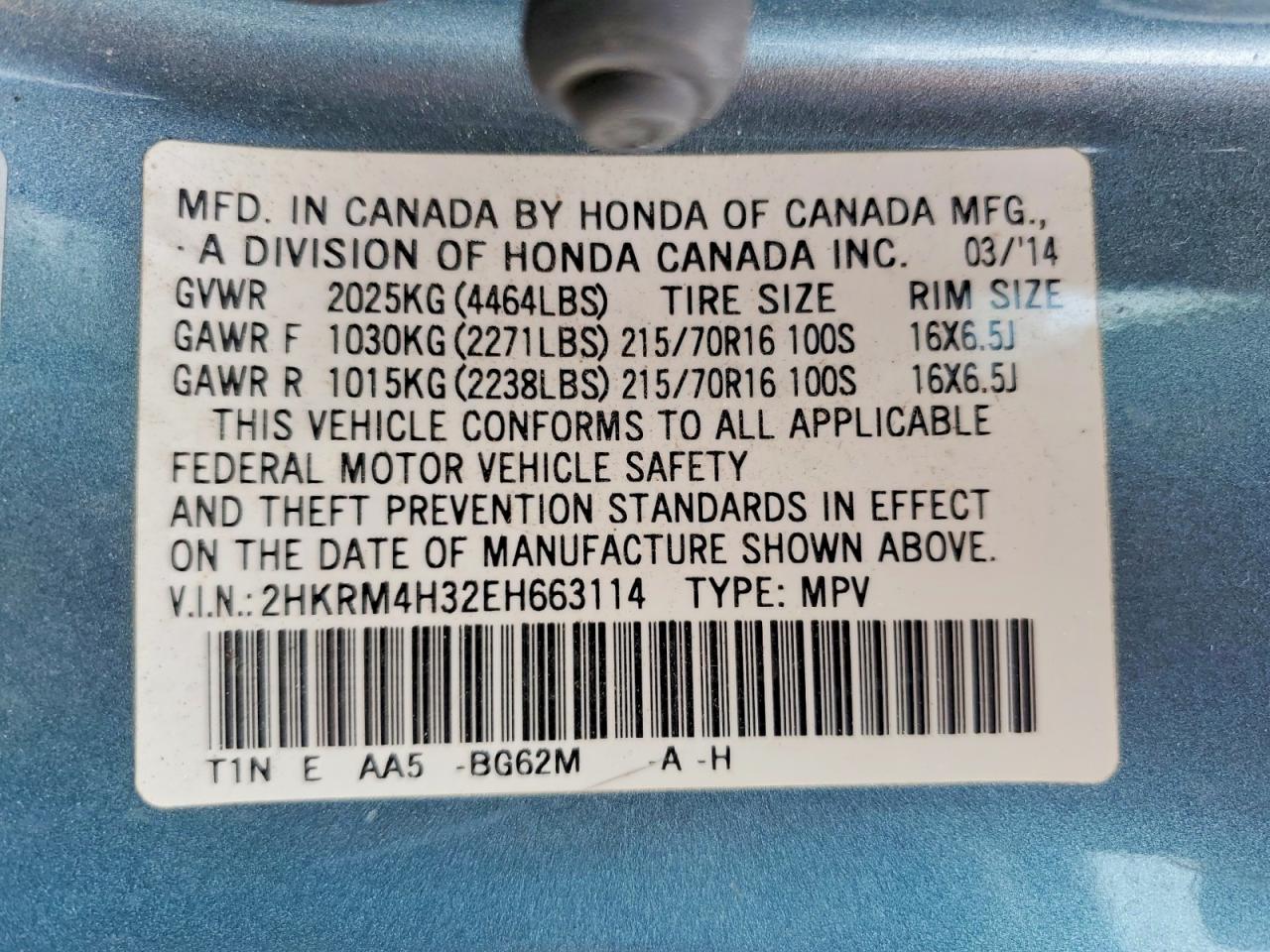 Honda Crv Lx