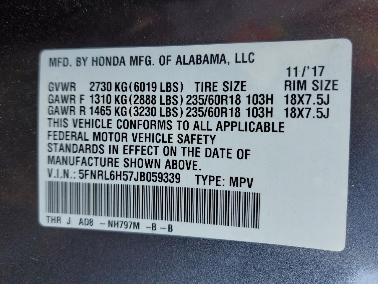 Honda Odyssey Ex