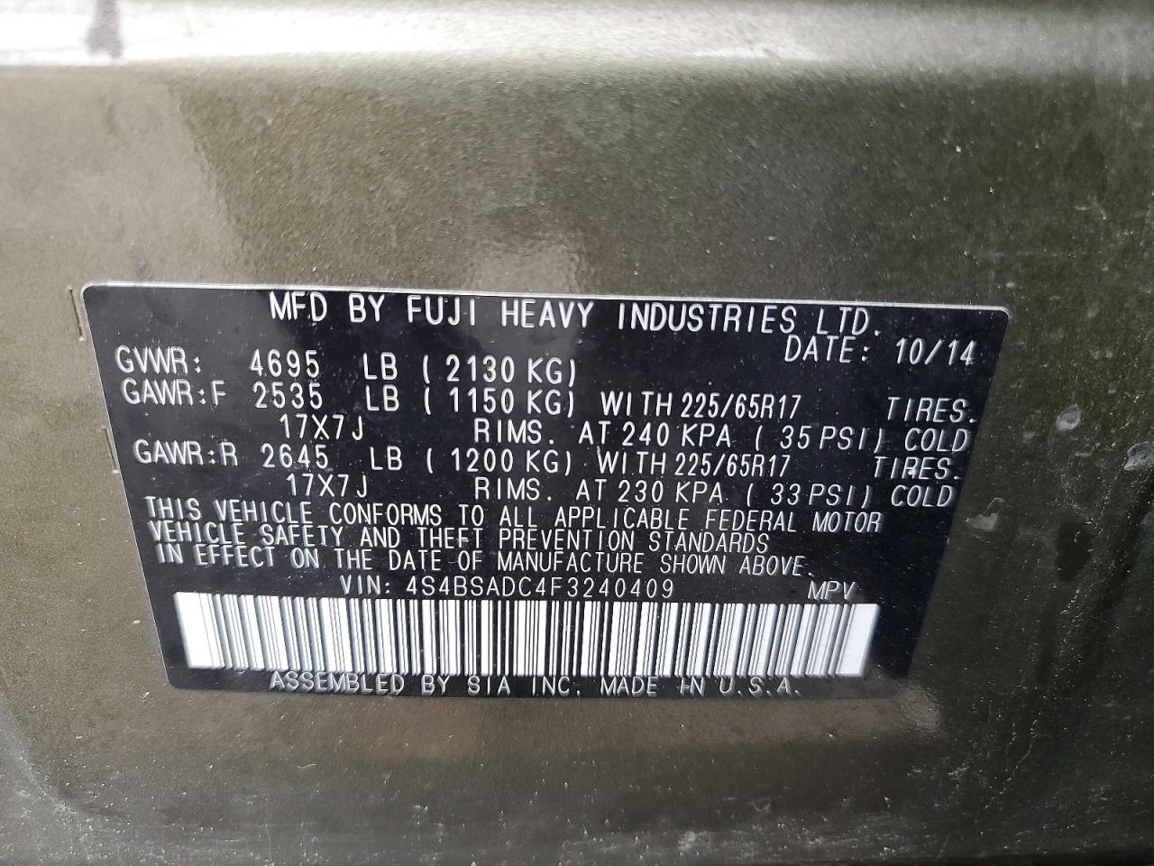Subaru Outback 2.5i Premium