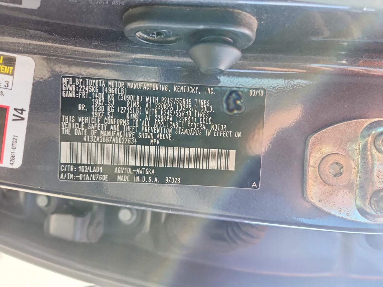 Toyota Venza Fwd Fwd 4cyl