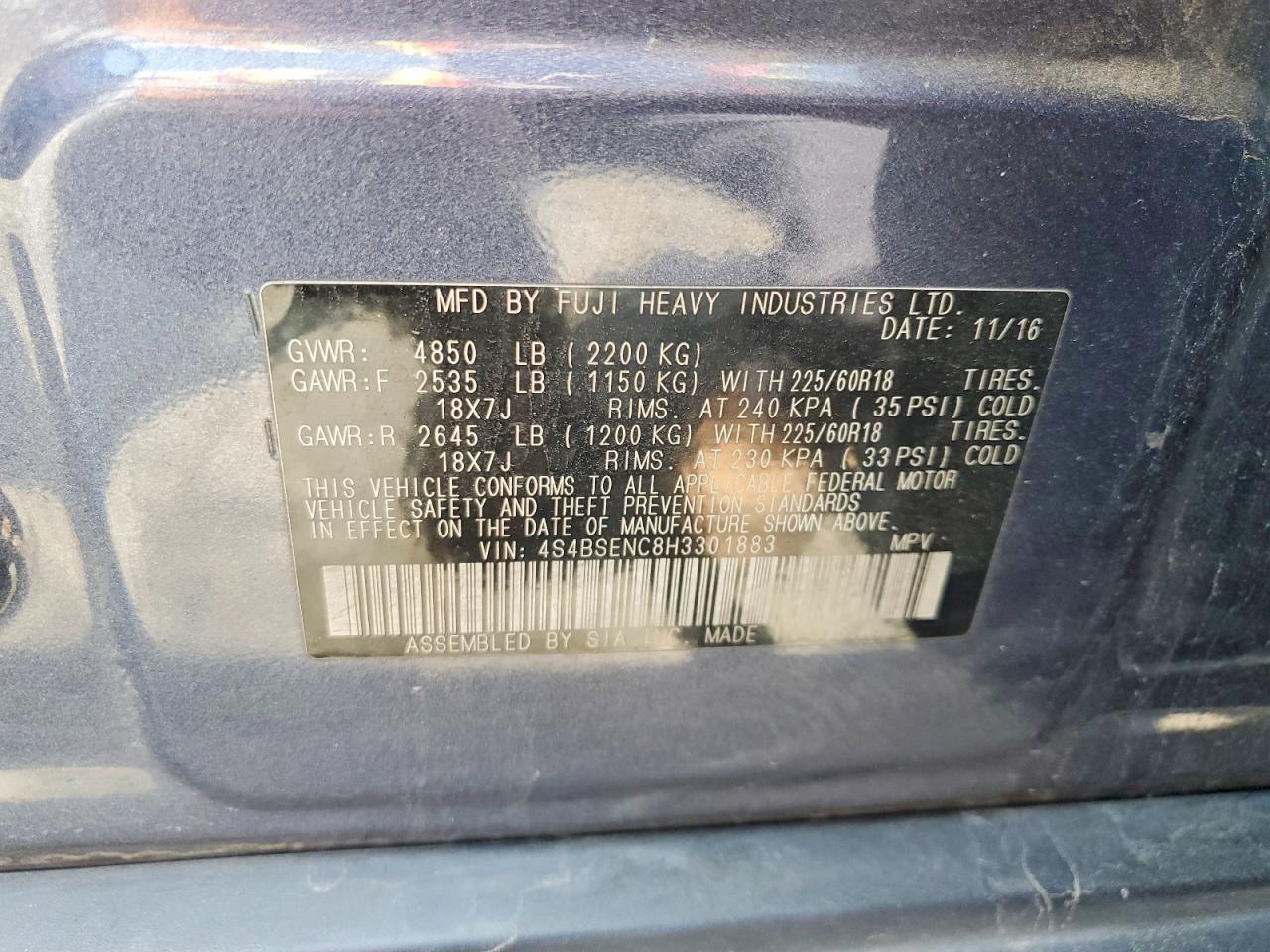 Subaru Outback 3.6r Limited