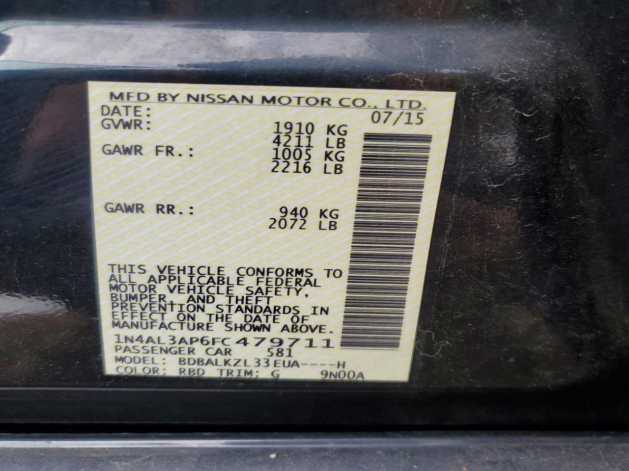 Nissan Altima 2.5 Sv