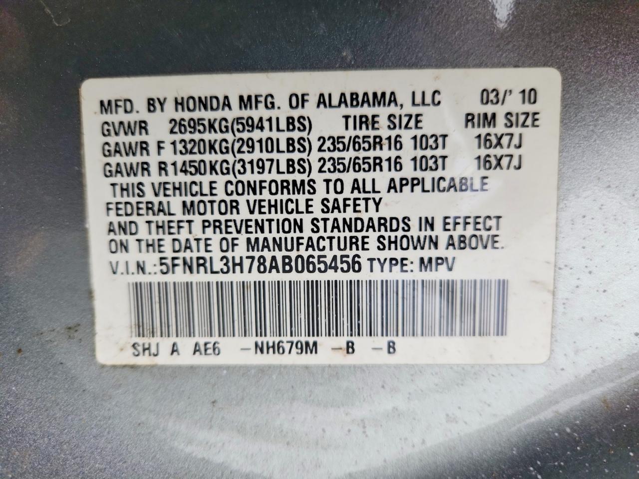 Honda Odyssey Exl