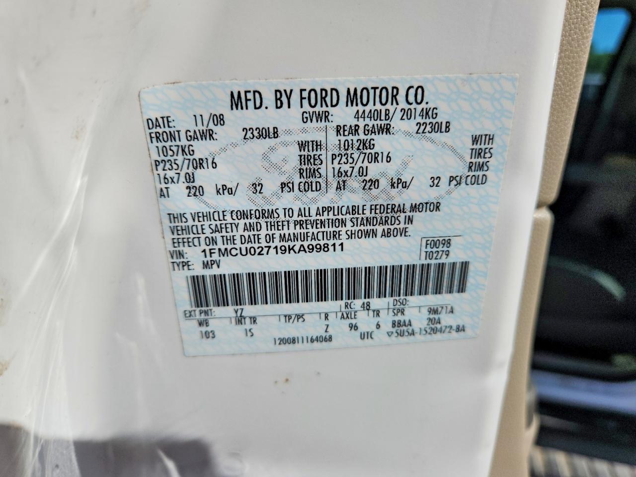 Ford Escape Xls
