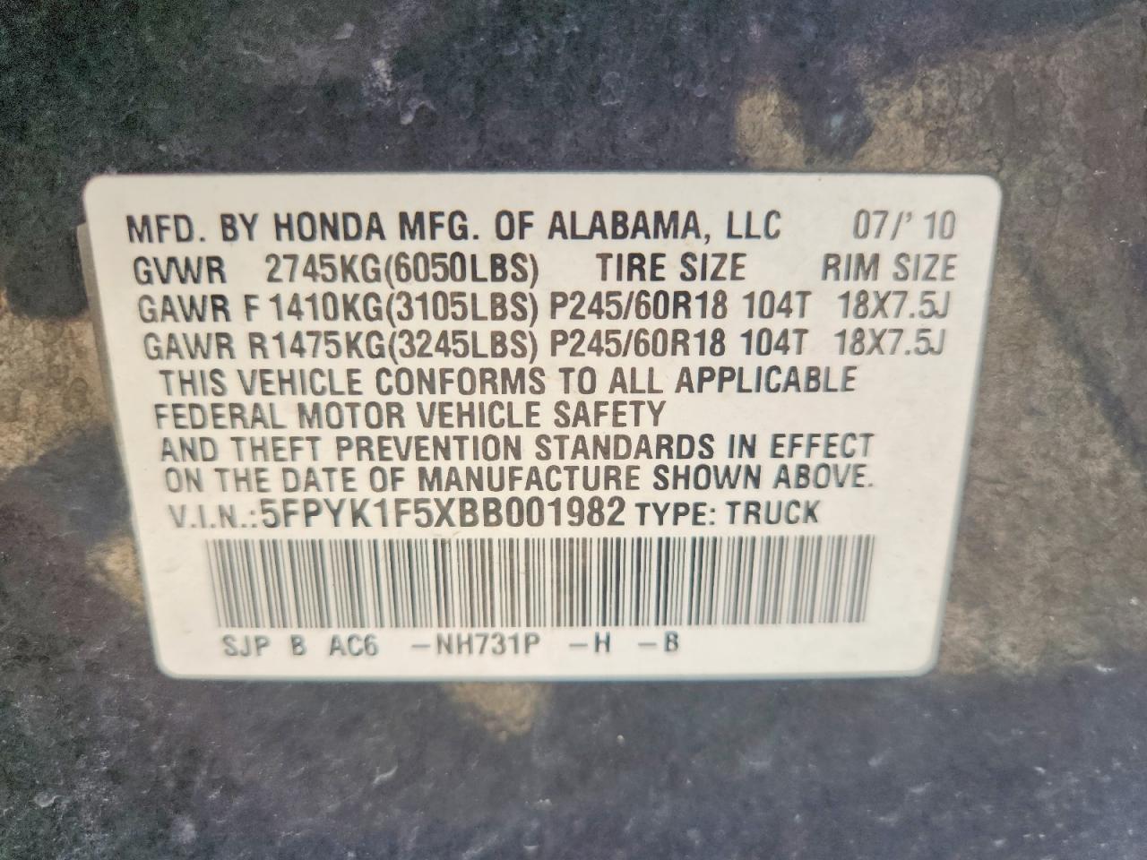 Honda Ridgeline Rtl