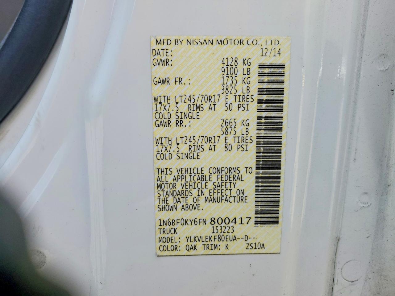 Nissan Nv 2500 Hd S