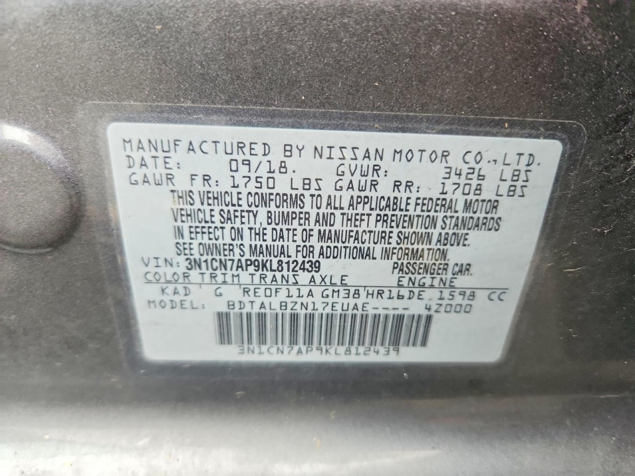 Nissan Versa Sv
