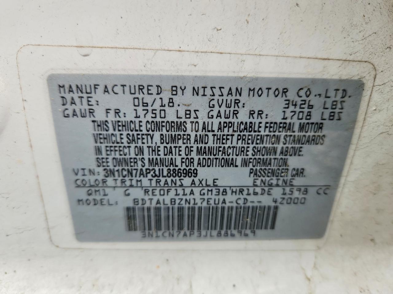 Nissan Versa Sv