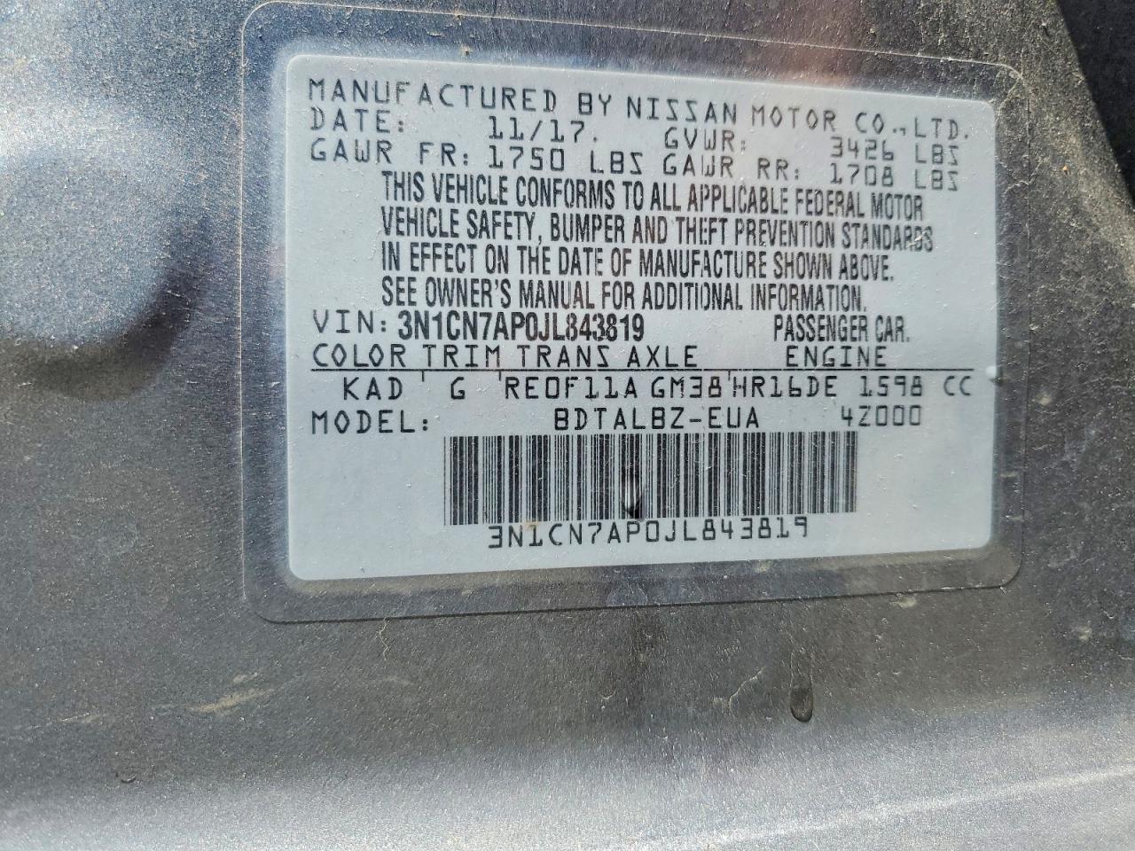 Nissan Versa Sv