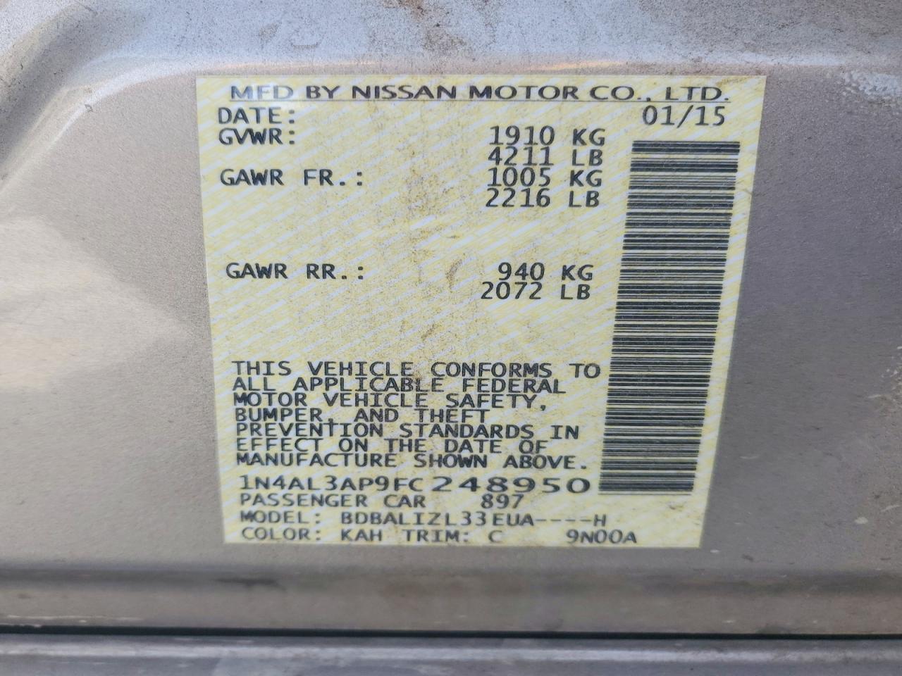 Nissan Altima 2.5 Sv
