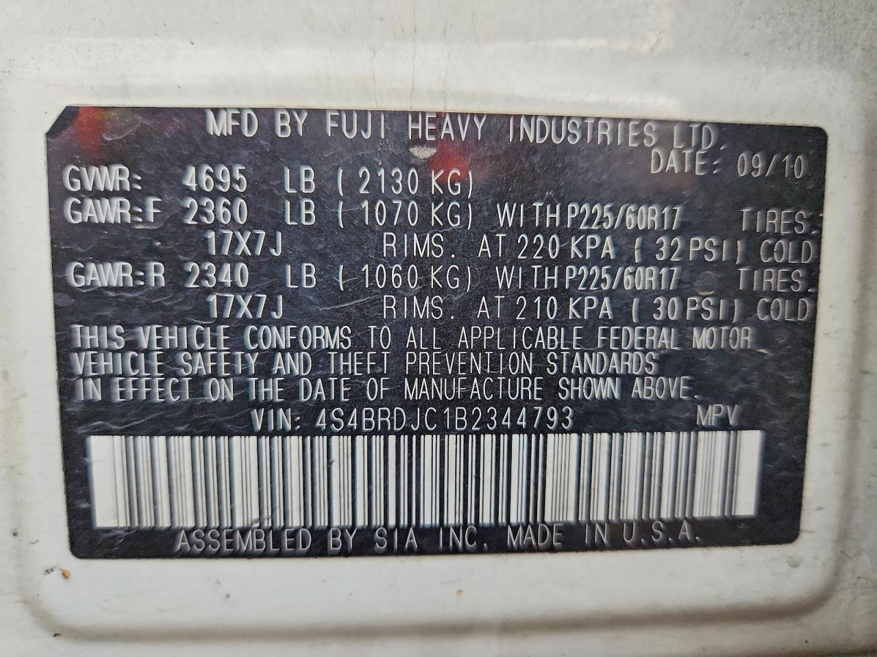 Subaru Outback 3.6r Limited