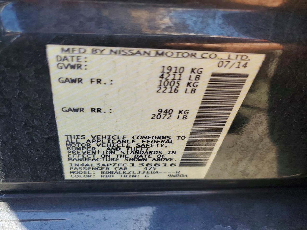 Nissan Altima 2.5 Sv