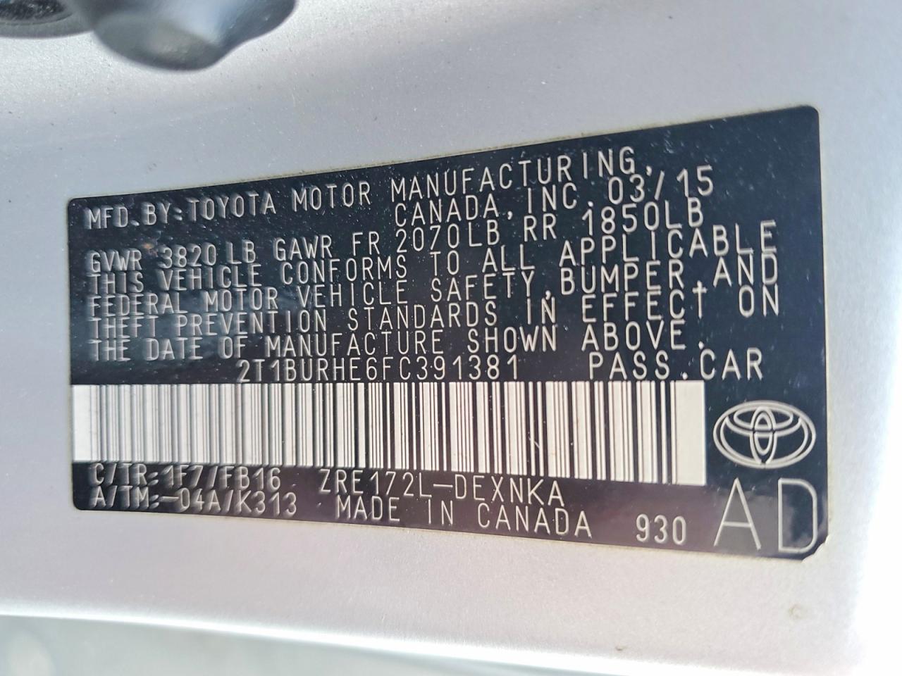 Toyota Corolla Le