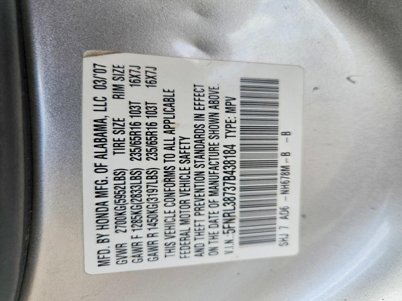 Honda Odyssey Exl