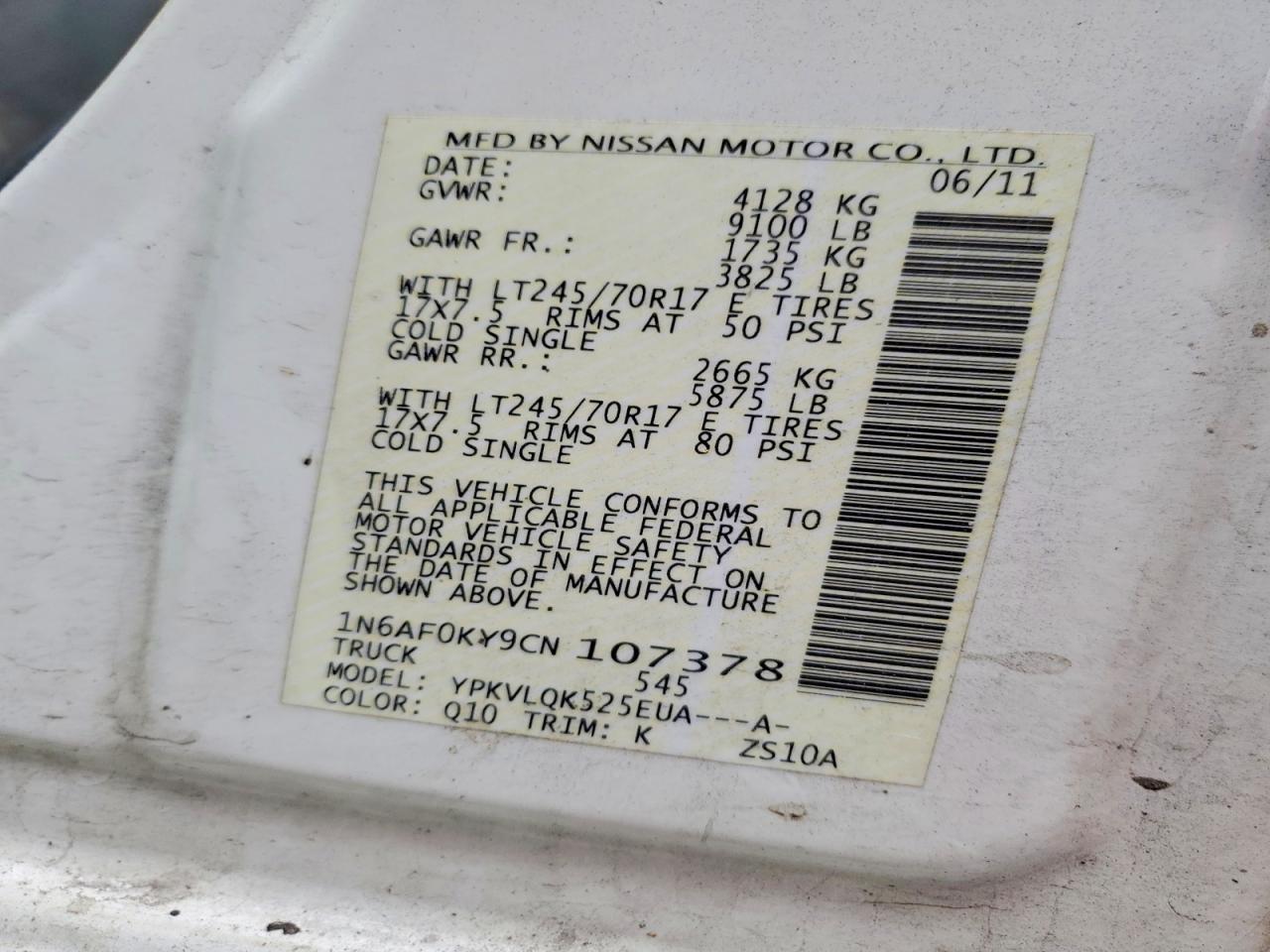 Nissan Nv 2500 Hd S