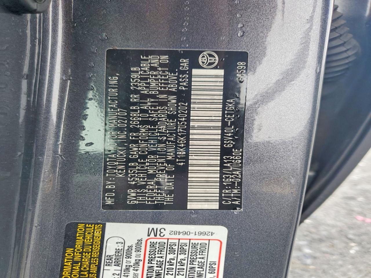 Toyota Camry Xle V6