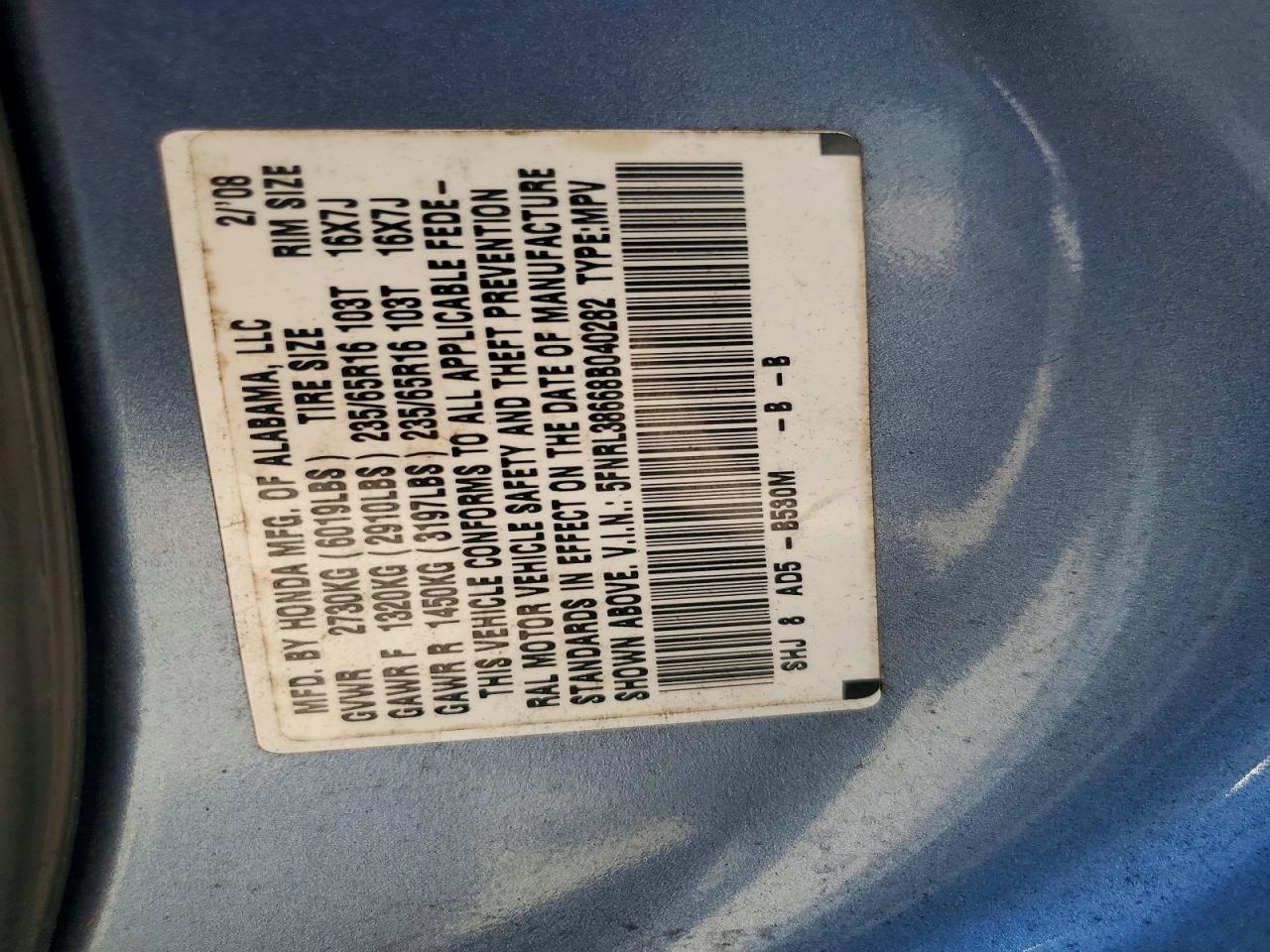 Honda Odyssey Exl