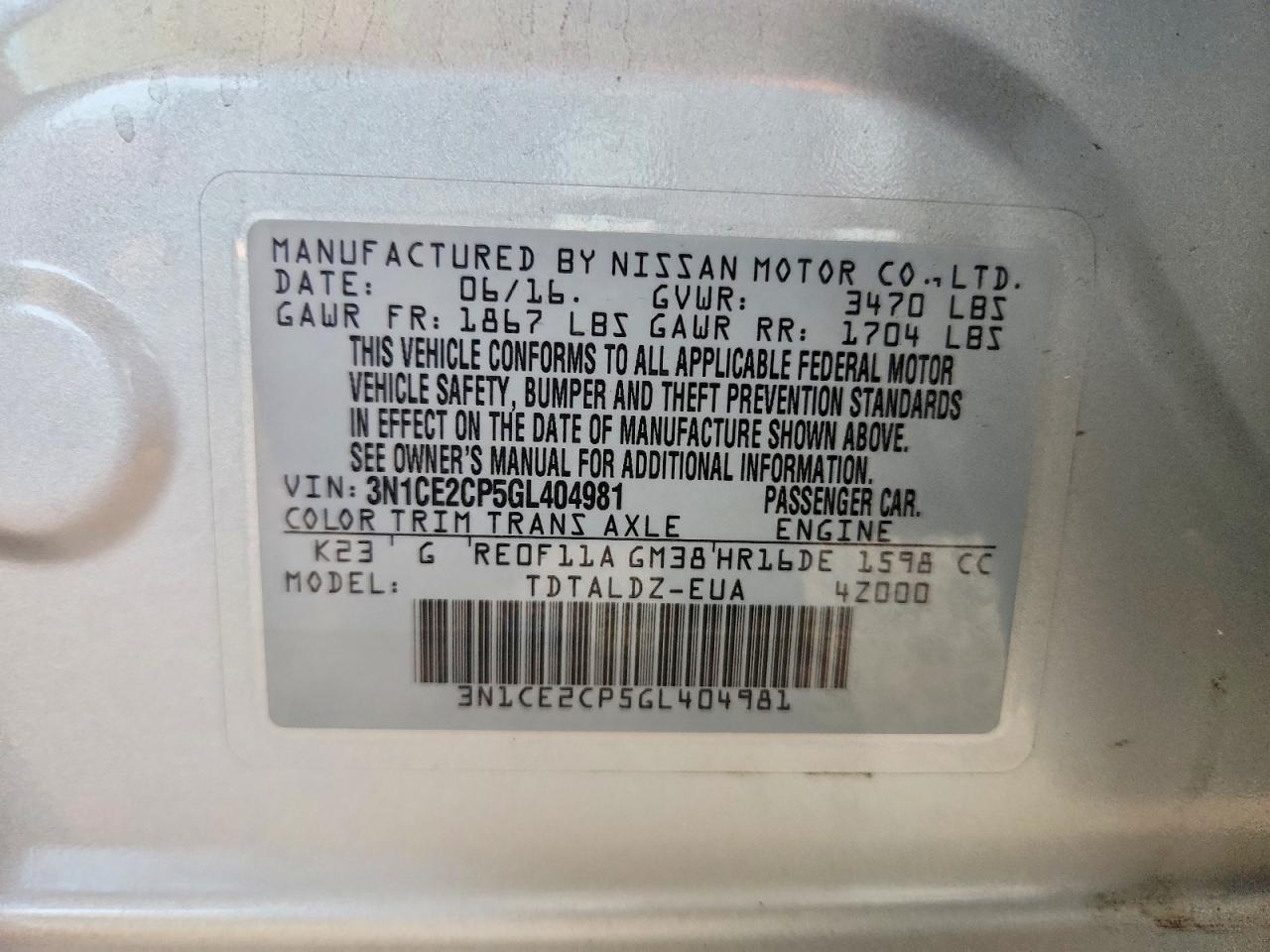 Nissan Versa Sv