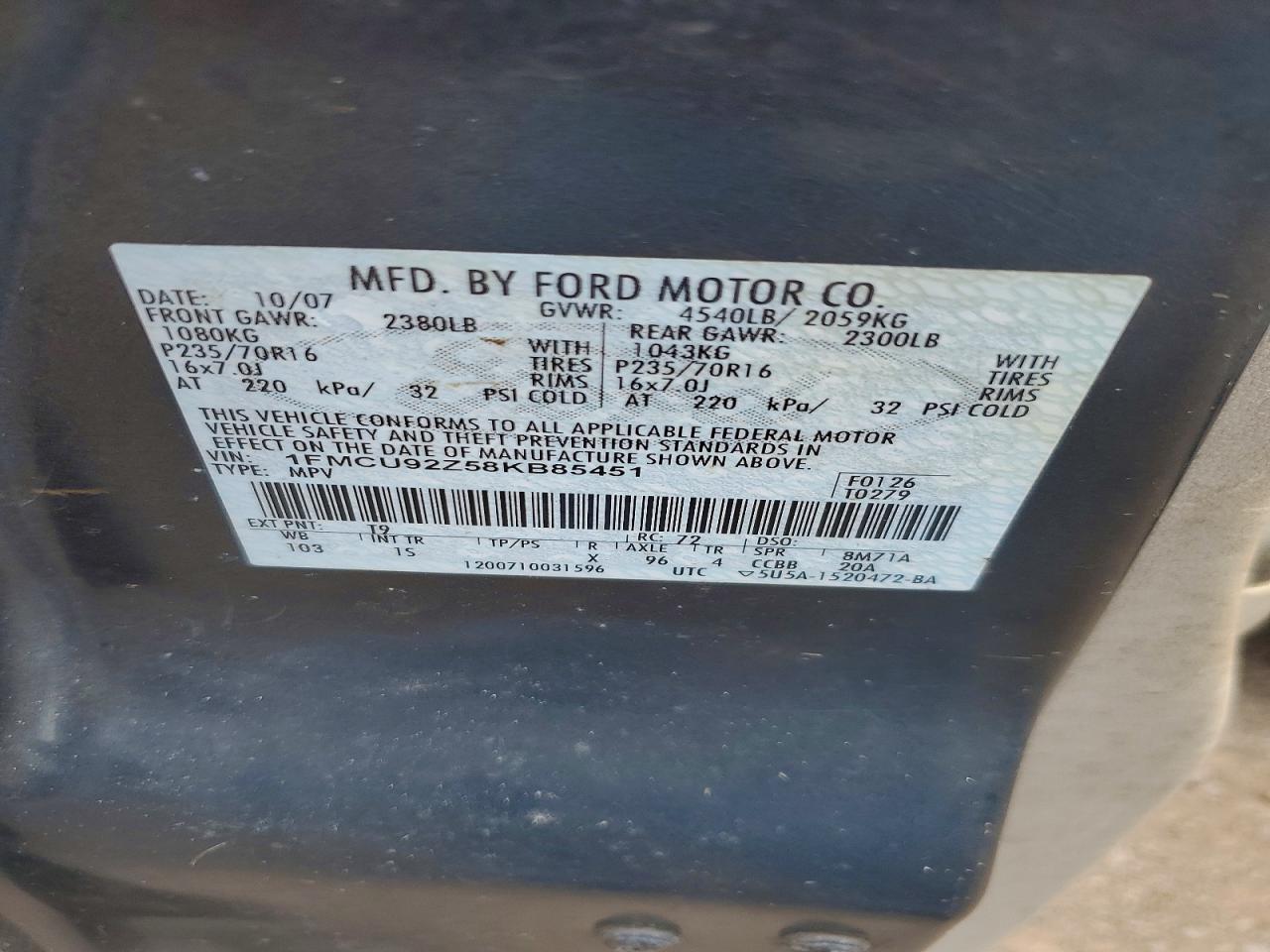 Ford Escape Xls