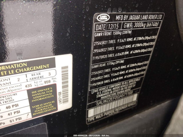 Land Rover Range Rover Sport 5.0l V8 Supercharged Svr