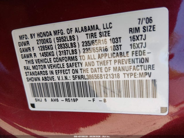 Honda Odyssey Ex-l